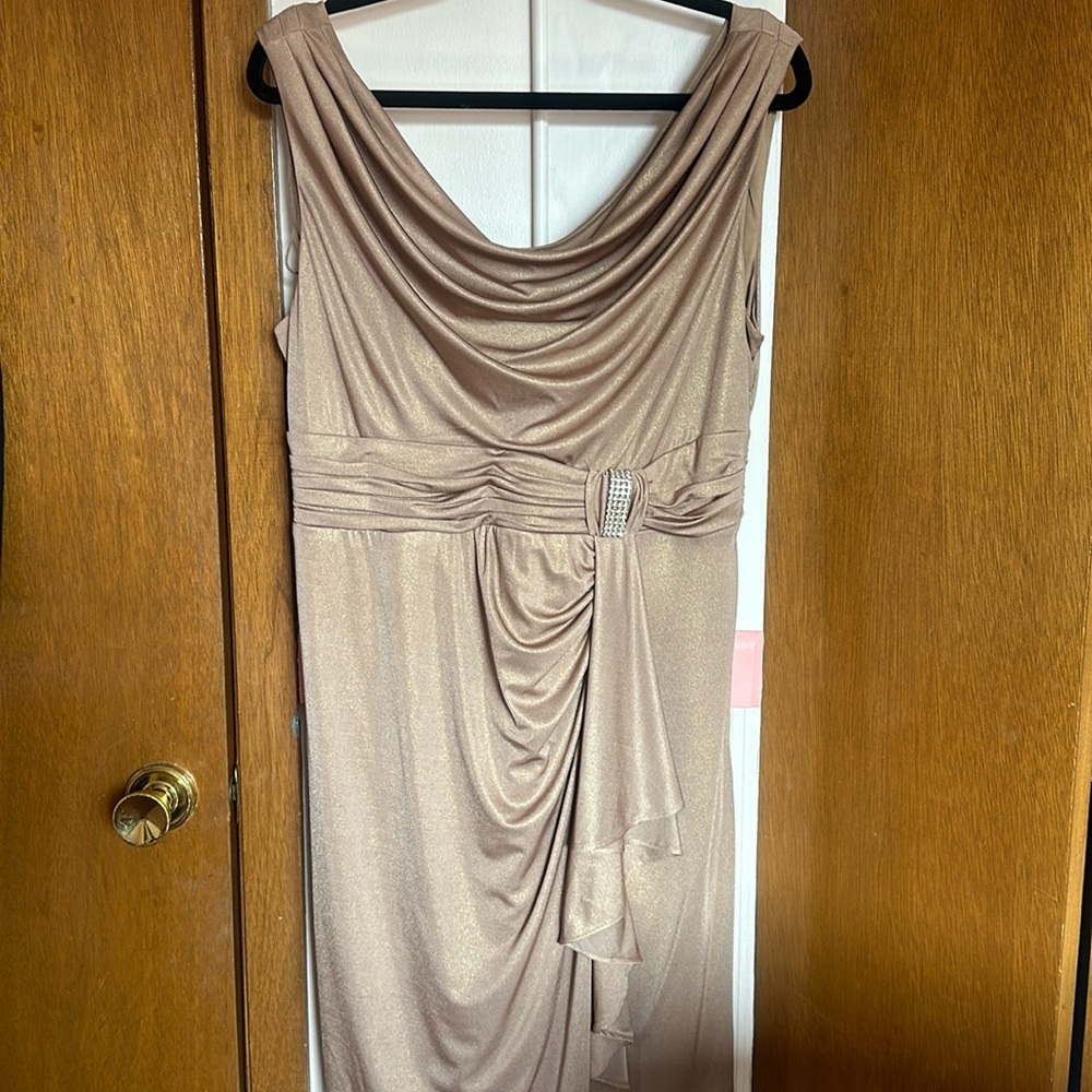 Midnight Gold Candlelight Shimmer Formal Party Dress Size 14